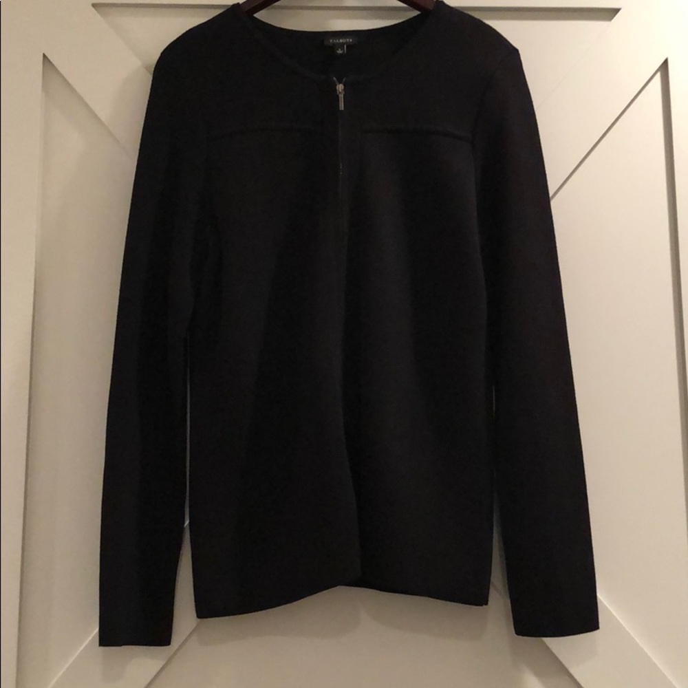 Black cotton zip-up Talbots jacket